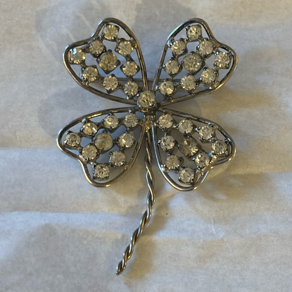 Sterling Silver Clover Brooch